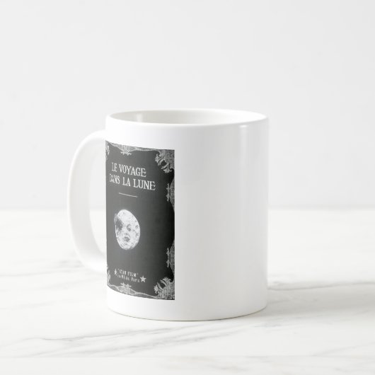 月のヴィンテージのレトロのフランスのな映画館への旅行 コーヒーマグカップ (正面左)