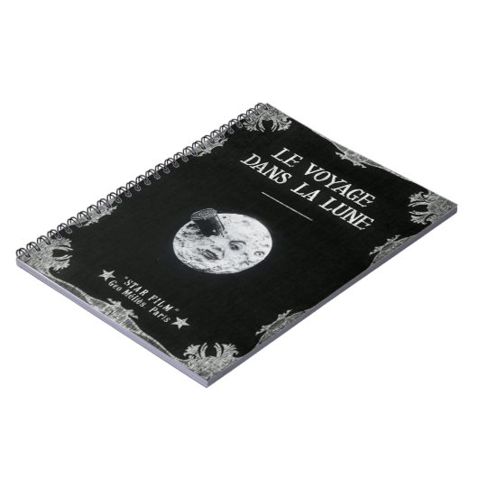 月のヴィンテージのレトロのフランスのな映画館への旅行 ノートブック (左側)