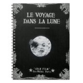 月のヴィンテージのレトロのフランスのな映画館への旅行 ノートブック (正面)