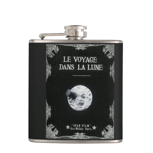 月のヴィンテージのレトロのフランスのな映画館への旅行 フラスク (正面)