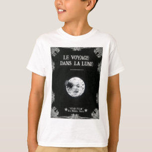 月のヴィンテージのレトロのフランスのな映画館への旅行 Tシャツ