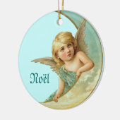 月のヴィンテージの天使あなたの一流のクリスマスのオーナメント セラミックオーナメント (左)