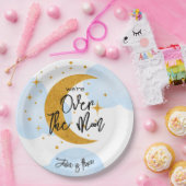月の上きらめく子供の誕生日 ペーパープレート (パーティー)