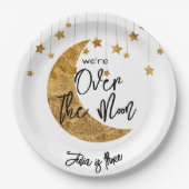 月の上きらめく子供の誕生日 ペーパープレート (正面)