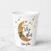 月の上きらめく子供の誕生日 紙コップ (裏面)