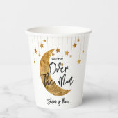 月の上きらめく子供の誕生日 紙コップ (正面)