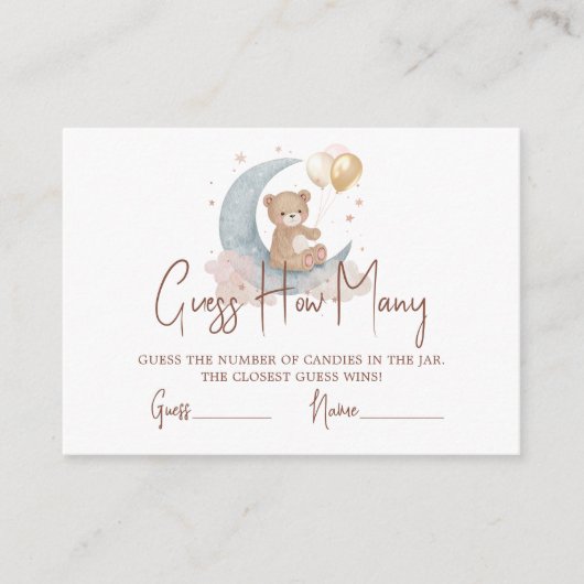 月の上でキャンディーの赤ん坊のシャワーの数 エンクロージャーカード (正面)