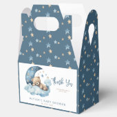 月の上でクマのテディ赤ちゃんシャワー フェイバーボックス (オープン)