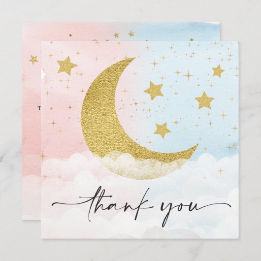 月の上でジェンダーのリビールスクエアありがとう (正面/裏面)