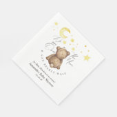 月の上でテディベア赤ちゃんシャワー スタンダードランチョンナプキン (角)