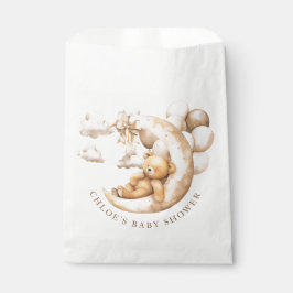 月の上でテディベア赤ちゃんシャワー フェイバーバッグ