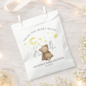 月の上でテディベア赤ちゃんシャワー フェイバーバッグ (クリップ留めされた状態)