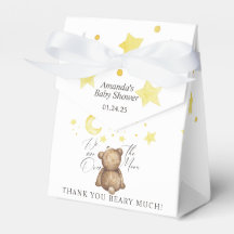 月の上でテディベア赤ちゃんシャワー