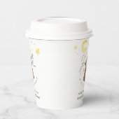 月の上でテディベア赤ちゃんシャワー 紙コップ (左)