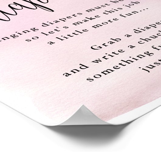 月の上でピンクの深夜おむつ活動 ポスター (角)