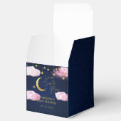 月の上でピンクの赤ちゃんシャワー フェイバーボックス (オープン)