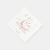 月の上でピンクの金ゴールド星ベビーシャワー スタンダードカクテルナプキン (角)