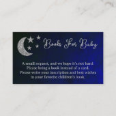 月の上でベビーのための赤ちゃんシャワーの本 エンクロージャーカード (正面)