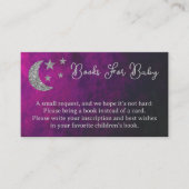 月の上でベビーのための赤ちゃんシャワーの本 エンクロージャーカード (正面)