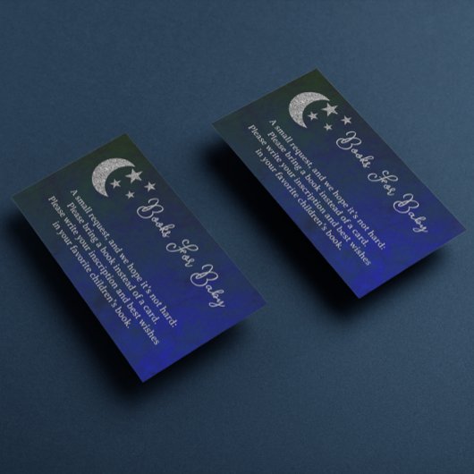 月の上でベビーのための赤ちゃんシャワーの本 エンクロージャーカード