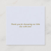 月の上でベビーの天をテーマにした赤ちゃんシャワー エンクロージャーカード (裏面)