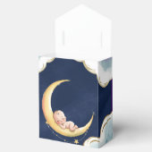 月の上でベビーの天をテーマにした赤ちゃんシャワー フェイバーボックス (オープン)