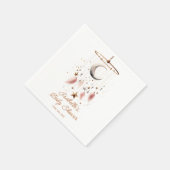 月の上でボホ天女の子の赤ちゃんシャワー スタンダードカクテルナプキン (角)