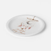 月の上でボホ天女の子の赤ちゃんシャワー ペーパープレート (アングル)