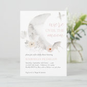 月の上でボホ女の子の赤ちゃんシャワー 招待状 (スタンド正面)