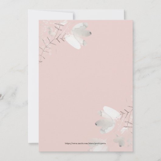 月の上でボホ女の子の赤ちゃんシャワー 招待状 (裏面)