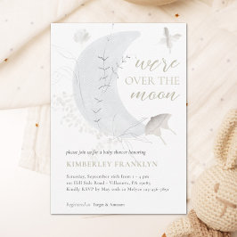 月の上でボホ男の子のシャワー 招待状