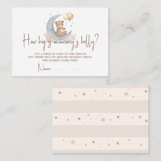 月の上でママのベリーカードがどれくらい大きいか推測 エンクロージャーカード (正面/裏面)