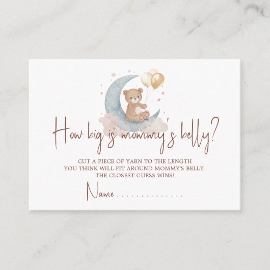 月の上でママのベリーカードがどれくらい大きいか推測 エンクロージャーカード (正面)