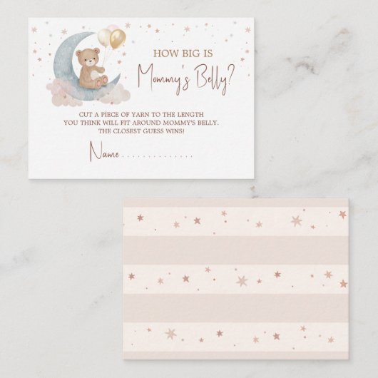 月の上でママのベリーカードがどれくらい大きいか推測 ノートカード (正面/裏面)