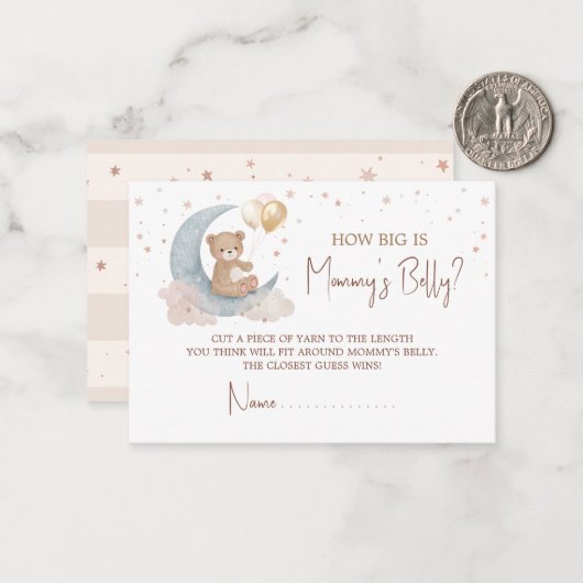 月の上でママのベリーカードがどれくらい大きいか推測 ノートカード (正面/裏面インサイチュ)