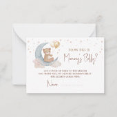 月の上でママのベリーカードがどれくらい大きいか推測 ノートカード (正面)