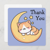 月の上で寝ている猫ありがとう (正面/裏面)