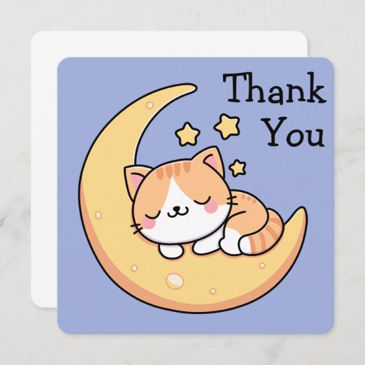 月の上で寝ている猫ありがとう (正面/裏面)