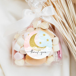 月の上で性別を明らかにする好意ステッカー ラウンドシール