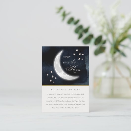 月の上で海軍が赤ちゃんシャワーの本を星にする エンクロージャーカード (スタンド正面)