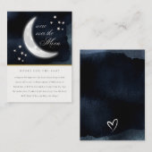 月の上で海軍が赤ちゃんシャワーの本を星にする エンクロージャーカード (正面/裏面)