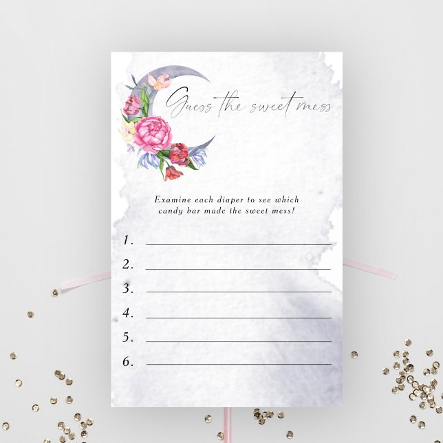 月の上で甘い混乱の赤ちゃんシャワーを推測 (クリエイターアップロード済み)