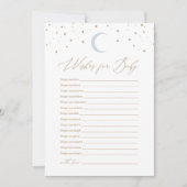 月の上で男の子の赤ん坊のシャワーがベビーを願う 招待状 (正面)