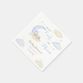 月の上で男の子は赤ん坊のシャワーを負担 スタンダードカクテルナプキン (角)