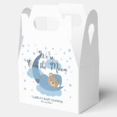 月の上で眠っているクマの女の子の赤ちゃんシャワー フェイバーボックス (オープン)