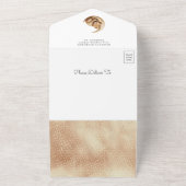 月の上で眠っているテディベアBohoベビーシャワー オールインワン招待状 (外側)