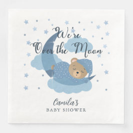 月の上で眠っている熊の男の子のシャワー