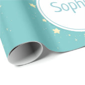 月の上で眠る可愛いバニー ラッピングペーパー (ロールコーナー)