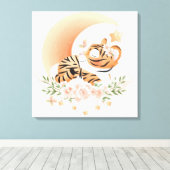 月の上で眠る虎 キャンバスプリント (インサイチュ (ウッドフロア))