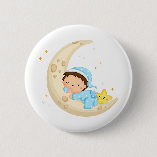 月の上で眠る 缶バッジ (正面)